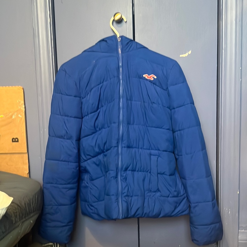 Blue hollister winter jacket